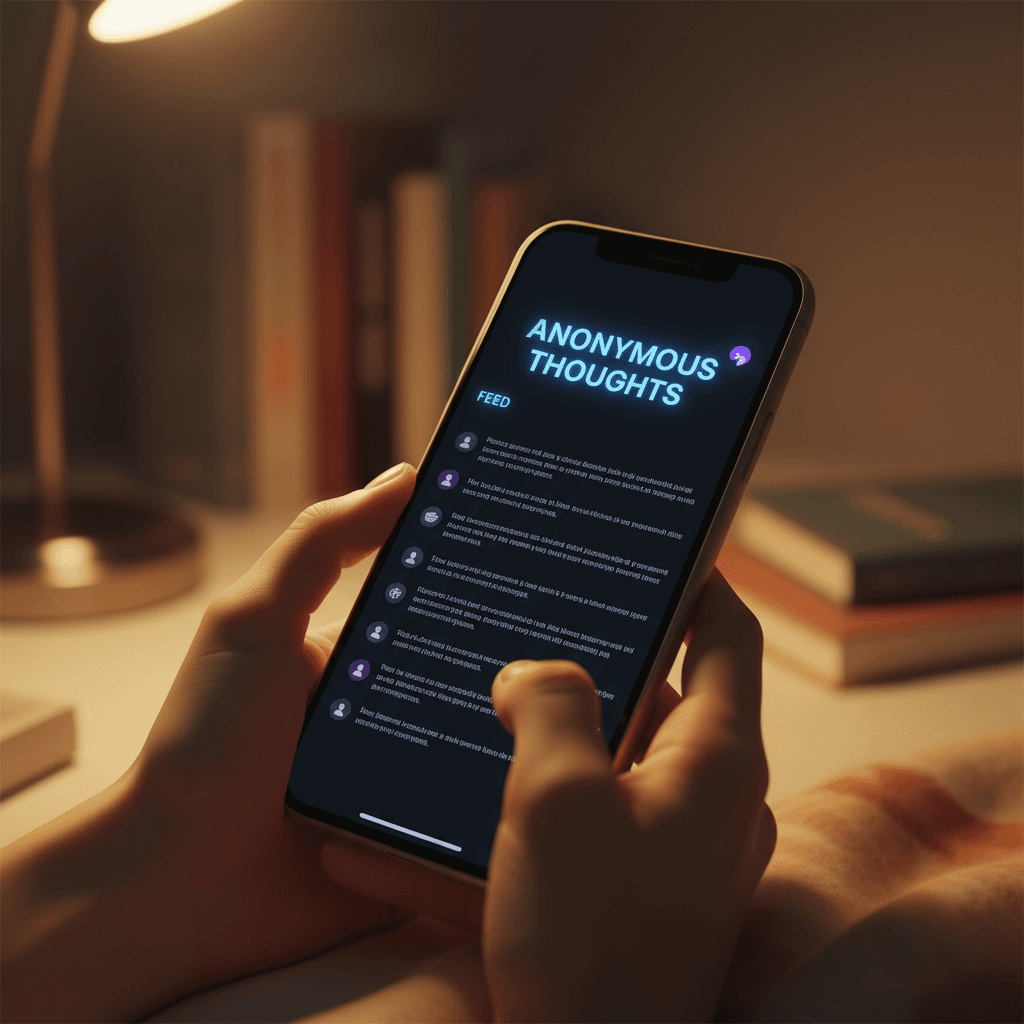 Hand holding smartphone with blurred Telegram chat